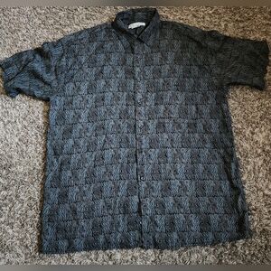 Feldini Abstract AOP Viscose Short Sleeve Button Up L